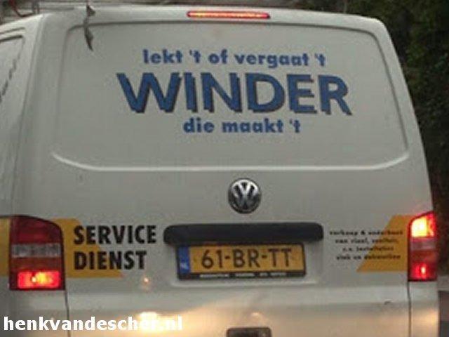 Winder :: Lekt 't of vergaat 't Winder die maakt het